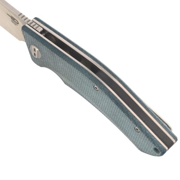 Nóż składany Bestech Cubis Blue Micarta, Stonewashed/Satin D2 (BG42C)-4