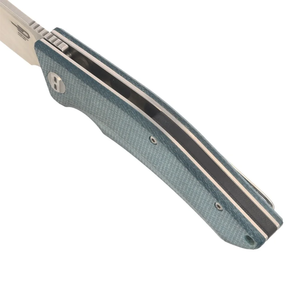 Nóż składany Bestech Cubis Blue Micarta, Stonewashed/Satin D2 (BG42C) 4 Nóż składany Bestech Cubis Blue Micarta, Stonewashed/Satin D2 (BG42C)