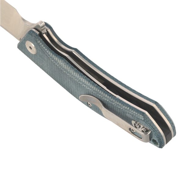 Nóż składany Bestech Cubis Blue Micarta, Stonewashed/Satin D2 (BG42C)-5