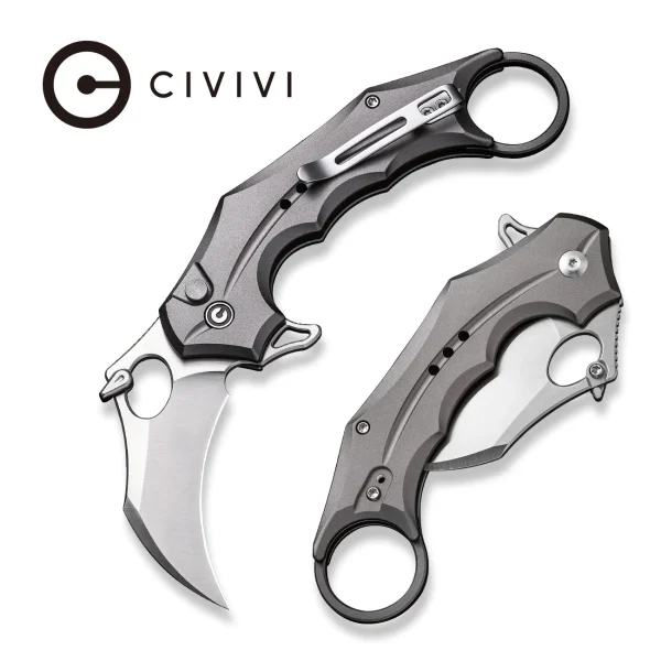 Nóż składany karambit Civivi Incisor II Gray Aluminium, Satin Nitro-V (C16016B-3)-1