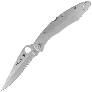 Nóż składany Spyderco Police Stainless Steel, Satin Combo VG-10 by Sal Glesser (C07PS)-1