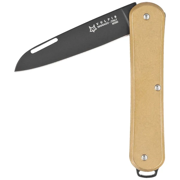Scyzoryk Fox Vulpis Brass, Black Top Shield M390 (FX-VP130 OTB)-1