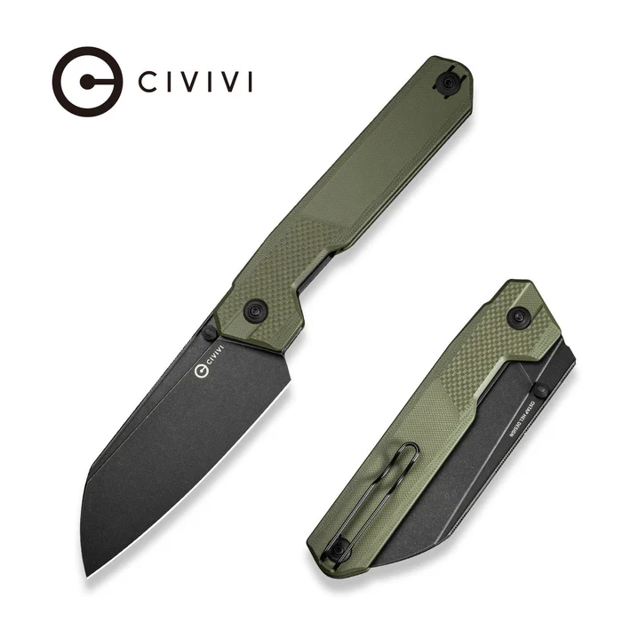 Hid OD Green G10, Black Stonewashed, innowacyjny składany nóż kuchenny projektu polskiego knifemakera, Ostapa Hela. Szeroka klinga Rewerse Tanto ze stali nierdzewnej 14C28N, wygodna rękojeść z kompozytu G10, doskonały pomocnik nie tylko w kuchni. - LifeGun.pl Nóż składany Civivi Hid OD Green G10, Black Stonewashed 14C28N by Ostap Hel (C23008-2)-1