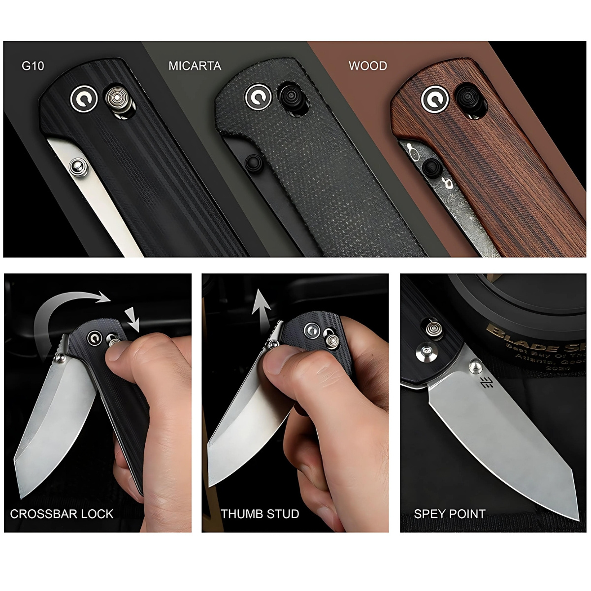 Yonder Black G10, Stonewashed lekki, uniwersalny folder zaprojektowany przez Zaca Whitmora. Zwycięzca nagrody Best Buy of the Year Award na targach nożowych Blade Show 2024, może rywalizować ze słynnym Elementum o miano najlepszego noża Civivi. - LifeGun.pl Nóż składany Civivi Yonder Black G10, Stonewashed 14C28N by Zac Whitmore (C23073-1)-3