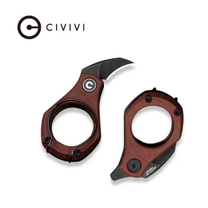 Nóż składany Civivi Pyrus Burgundy G10, Black Stonewashed 14C28N by Ostap Hel (C23038-1)-1