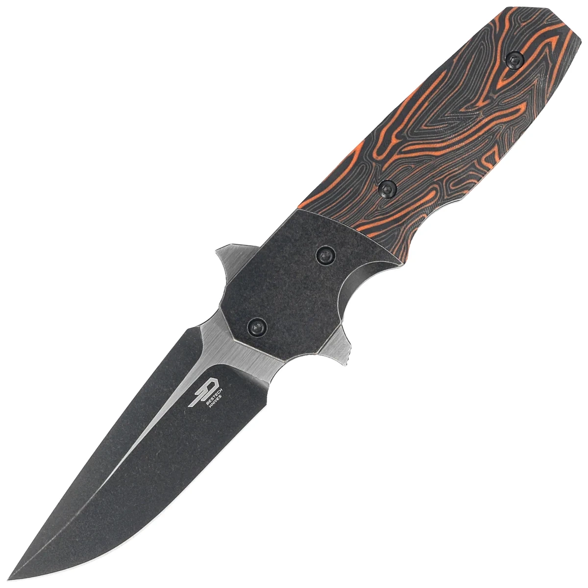 Nóż składany Bestech Freefall Black Titanium/Black-Orange G10, Black Stonewashed/Satin CPM S35VN by Jason Clark (BT2007B)-1