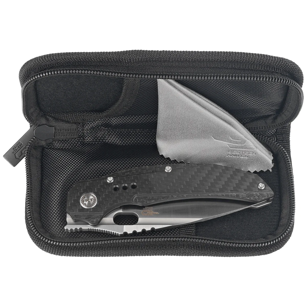 Nóż składany Bestech Exploit Grey Titanium/Carbon Fiber, Satin CPM S35VN by Todd Knife and Tool (BT2005E)-3