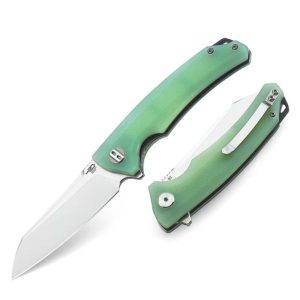 Nóż składany Bestech Texel Transparent G10, Stonewashed/Satin D2 by A Purvis Blades (BG21B-1)-1