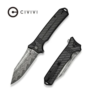 Nóż składany Civivi Neurohaptic Black G10/Carbon Fiber, Damascus (C23080-DS1)-1