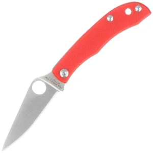 Nóż składany Spyderco Honeybee Red G10, Satin 12C27 (C137GRDP)-1