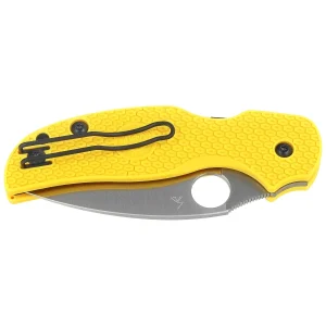 Nóż składany Spyderco Sage 5 Lightweight Salt Yellow FRN, Satin MagnaCut by Sal Glesser (C123PYL)-2