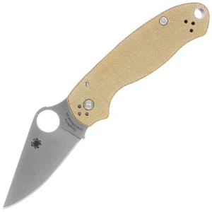 Nóż składany Spyderco Para 3 Brown Canvas Micarta, Satin Cru-Wear by Sal i Eric Glesser (C223MPCW)-1