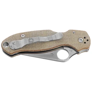Nóż składany Spyderco Para 3 Brown Canvas Micarta, Satin Cru-Wear by Sal i Eric Glesser (C223MPCW)-2