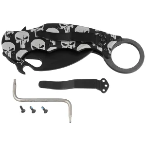 Nóż składany Fox The Skull Karambit Black Aluminium, Black N690Co (FX-599 ALB-5)-2