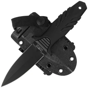 Nóż Fox FKMD Tactical Elementum Dagger D/E Black PP/TPE, Black Idroglider N690Co (FX-647 AF)-2