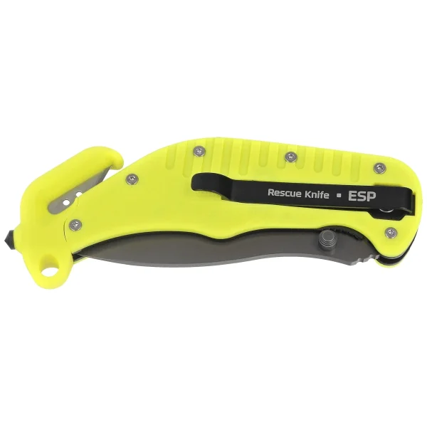 Nóż ratowniczy ESP RKY-01 Yellow PA66 Polyamide, Titanium Gray PVD AUS-8-2