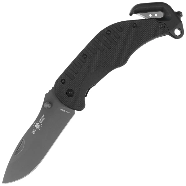 Nóż ratowniczy ESP RK-01 Black PA66 Polyamide, Titanium Gray PVD AUS-8-1