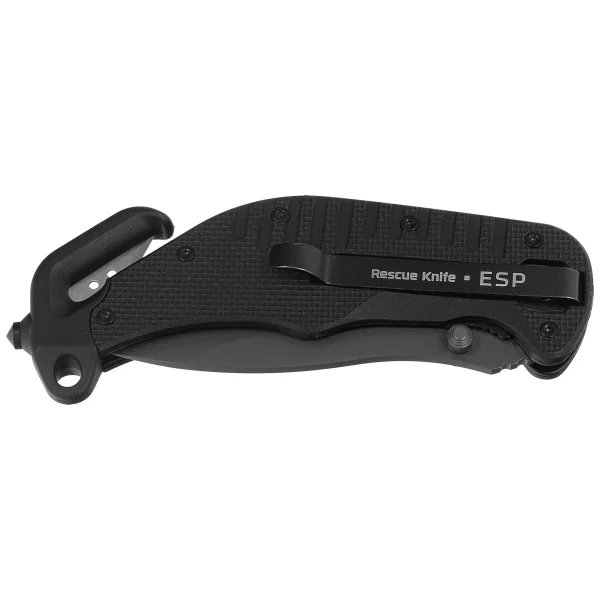 Nóż ratowniczy ESP RK-01 Black PA66 Polyamide, Titanium Gray PVD AUS-8-2