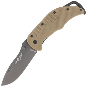 Nóż składany ESP EK-KB-01 Khaki/Black PA66 Polyamide, Titanium Gray PVD AUS-8-1