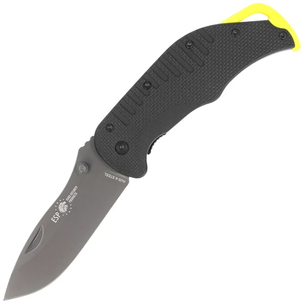 Nóż składany ESP EK-BY-01 Black/Yellow PA66 Polyamide, Titanium Gray PVD AUS-8-1
