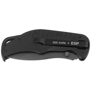Nóż składany ESP EK-BB-01 Black PA66 Polyamide, Titanium Gray PVD AUS-8-2
