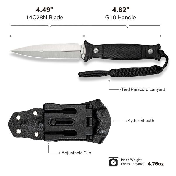 Nóż Civivi Perfrico Black G10, Satin 14C28N (C23026-1)-3