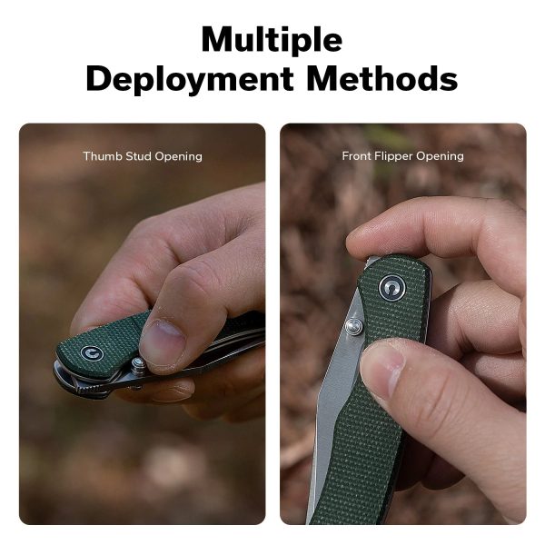 Nóż składany Civivi Clingman Green Canvas Micarta, Satin Nitro-V by Taylor Martin Best Damn EDC (C23065-4)-13
