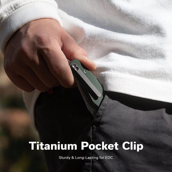 Nóż składany Civivi Clingman Green Canvas Micarta, Satin Nitro-V by Taylor Martin Best Damn EDC (C23065-4)-14
