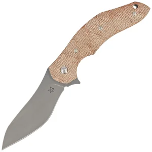 Nóż składany Fox Flipper Natural Micarta, Acid Stonewashed N690Co by Jens Ansø (FX-302 MIN)-1