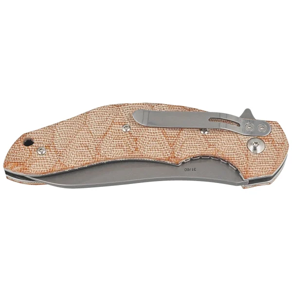 Nóż składany Fox Flipper Natural Micarta, Acid Stonewashed N690Co by Jens Ansø (FX-302 MIN)-2