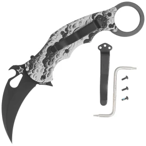Nóż składany Fox The Storm Karambit Black Aluminium, Black N690Co (FX-599 ALB-2)-1