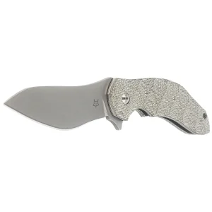 Nóż składany Fox Flipper OD Green Canvas Micarta, Acid Stonewashed N690Co by Jens Ansø (FX-302 MOD)-2