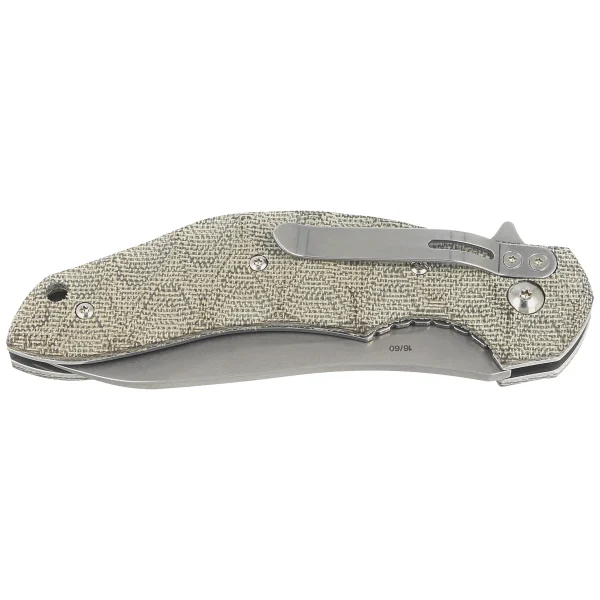 Nóż składany Fox Flipper OD Green Canvas Micarta, Acid Stonewashed N690Co by Jens Ansø (FX-302 MOD)-6