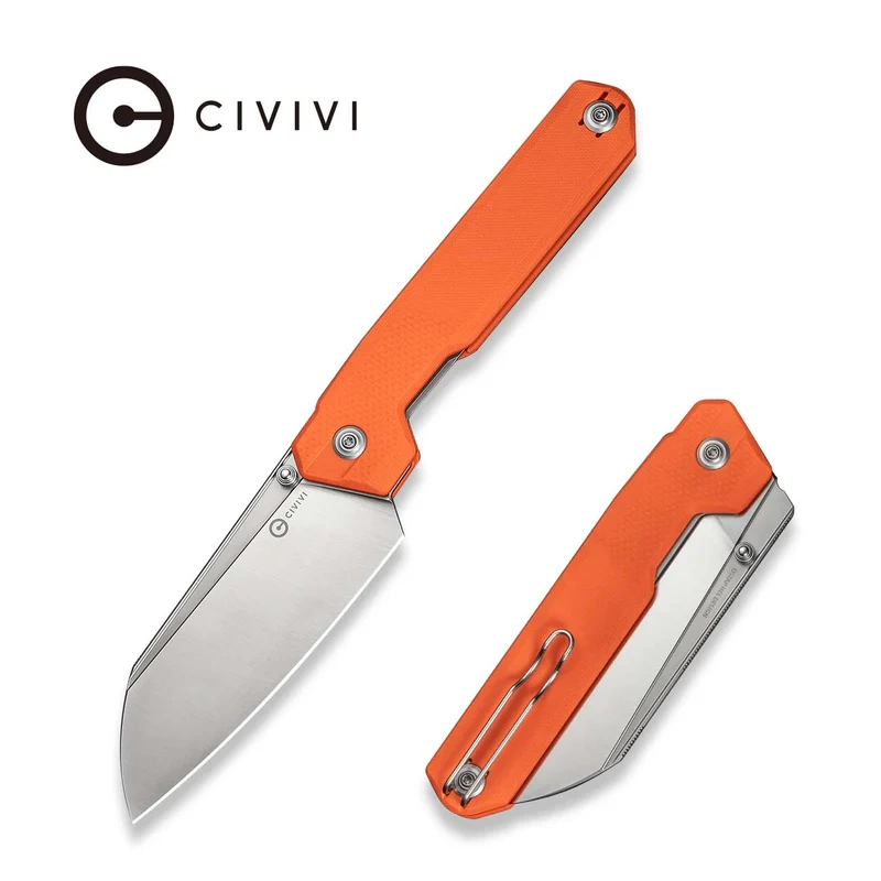 Hid Orange G10, Satin, innowacyjny składany nóż projektu polskiego knifemakera, Ostapa Hela przyciąga uwagę imponującą budową i potężną funkcjonalnością. Szeroka klinga Reverse Tanto ze stali nierdzewnej 14C28N, wygodna rękojeść z kompozytu G10. - LifeGun.pl Nóż składany Civivi Hid Orange G10, Satin 14C28N by Ostap Hel (C23008-4)-1