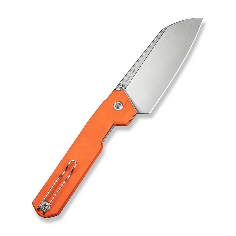 Hid Orange G10, Satin, innowacyjny składany nóż projektu polskiego knifemakera, Ostapa Hela przyciąga uwagę imponującą budową i potężną funkcjonalnością. Szeroka klinga Reverse Tanto ze stali nierdzewnej 14C28N, wygodna rękojeść z kompozytu G10. - LifeGun.pl Nóż składany Civivi Hid Orange G10, Satin 14C28N by Ostap Hel (C23008-4)-3