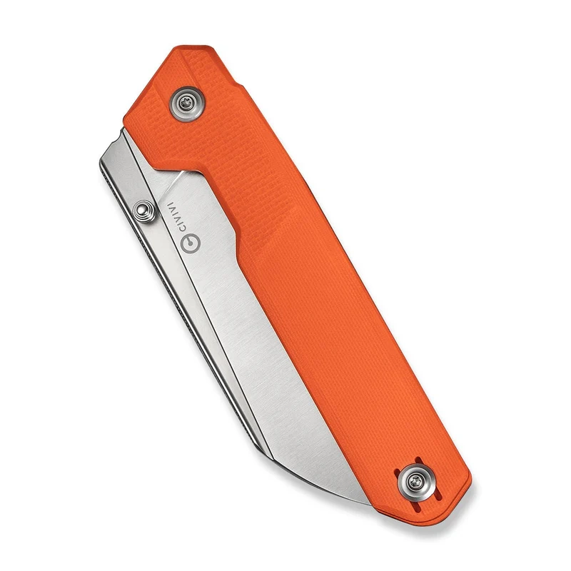Hid Orange G10, Satin, innowacyjny składany nóż projektu polskiego knifemakera, Ostapa Hela przyciąga uwagę imponującą budową i potężną funkcjonalnością. Szeroka klinga Reverse Tanto ze stali nierdzewnej 14C28N, wygodna rękojeść z kompozytu G10. - LifeGun.pl Nóż składany Civivi Hid Orange G10, Satin 14C28N by Ostap Hel (C23008-4)-5