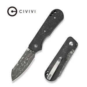 Nóż składany Civivi Crabby Shredded Carbon Fiber, Damascus by Ken Onion Jr. (C24055-DS1)-1