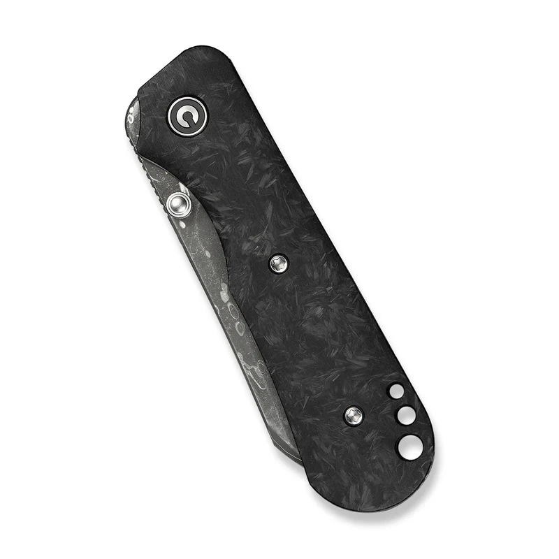 Crabby Shredded Carbon Fiber, Damascus kompaktowy nóż składany EDC zaprojektowany przez Kena Oniona Jr.. Ergonomiczna rękojeść z Carbon Fiber i głownia typu sheepsfoot z Damastu oferują trwałość, wygodę i precyzję w nowoczesnym, taktycznym wydaniu. - LifeGun.pl Nóż składany Civivi Crabby Shredded Carbon Fiber, Damascus by Ken Onion Jr. (C24055-DS1)-4