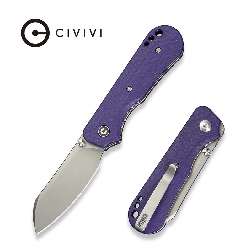 Crabby Purple G10, Stonewashed kompaktowy nóż składany EDC zaprojektowany przez Kena Oniona Jr.. Ergonomiczna rękojeść z G10 i głownia typu sheepsfoot ze stali 14C28N oferują trwałość, wygodę i precyzję w nowoczesnym, taktycznym wydaniu. - LifeGun.pl Nóż składany Civivi Crabby Purple G10, Stonewashed 14C28N by Ken Onion Jr. (C24055-2)-1