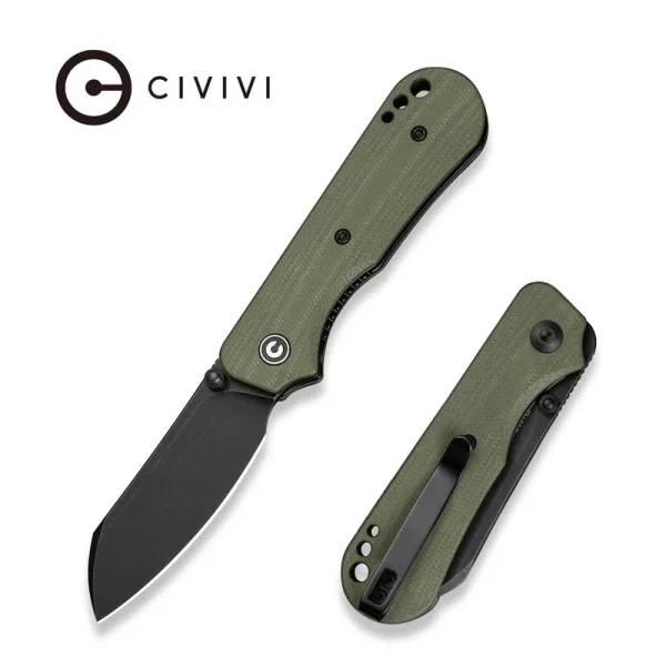 Nóż składany Civivi Crabby OD Green G10, Black Stonewashed 14C28N by Ken Onion Jr. (C24055-1)-1
