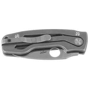 Nóż składany Spyderco Pits 2 Slipit Gray Titanium, Satin M398 by Mike Read (C269TIP)-2