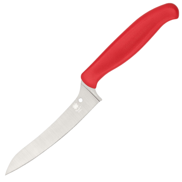 Nóż kuchenny Spyderco Z-Cut Pointed Tip Red Polypropylene, Satin CTS BD1N (K14PRD)-1