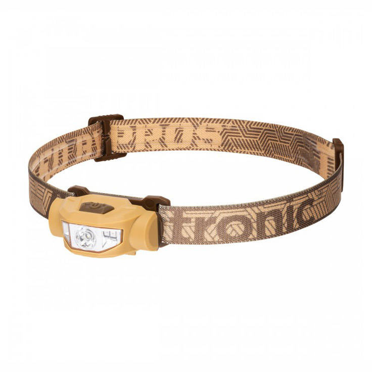 Czołówka o płynnej regulacji natężenia światła. Posiada diody LED w kolorze białym, czerwonym i zielonym. Regulowany pasek na głowę oraz klips do zaczepienia o daszek czapki. Cechy: Wytrzymała i lekka konstrukcja. Wygodny pasek do założenia na głowę. Klips do montażu na czapce z daszkiem. Dioda High Power LED w białym kolorze. 2 x dioda SMD - LifeGun.pl Mactronic - Czołówka TUNDRA - 215 lm - Piaskowa - THL0111-1