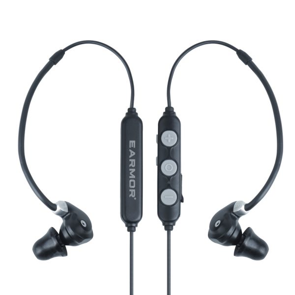 Earmor - Aktywne ochronniki słuchu M200T - NRR 26 dB - Bluetooth 5.4 - Czarne - M200T-GY-1