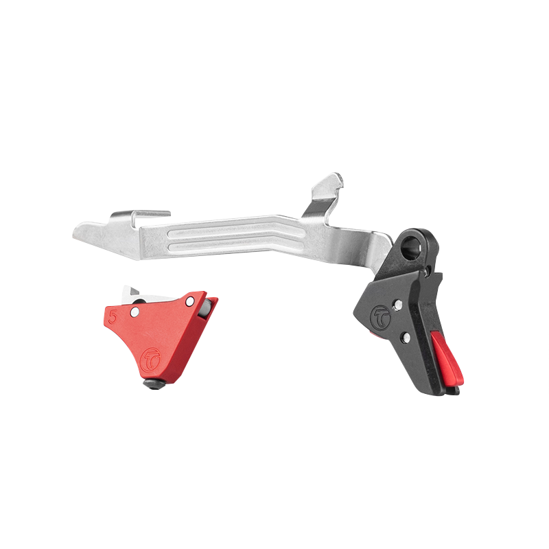 Odkryj wyczynowy spust do Glock Gen 5 Timney Trigger Red Alpha Competition, wytrzymały i precyzyjny, testowany na 10 000 strzałów bez problemu. - LifeGun.pl Spust Timney Trigger Red Alpha Competition do Glock GEN5