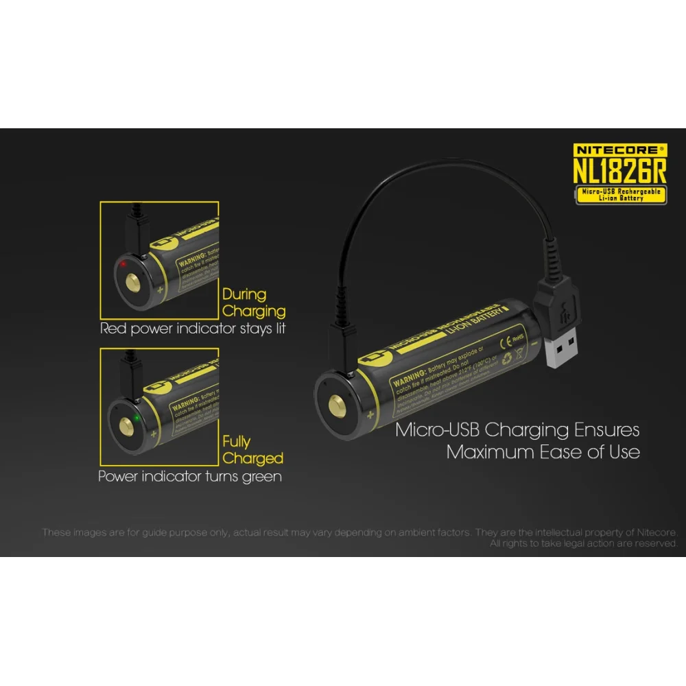 Akumulator Nitecore 18650 Micro USB NL1826R 2600mAh 5 Akumulator Nitecore 18650 Micro USB NL1826R 2600mAh