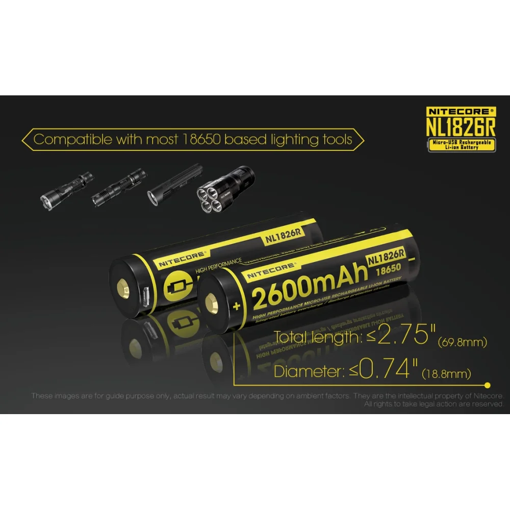 Akumulator Nitecore 18650 Micro USB NL1826R 2600mAh 10 Akumulator Nitecore 18650 Micro USB NL1826R 2600mAh