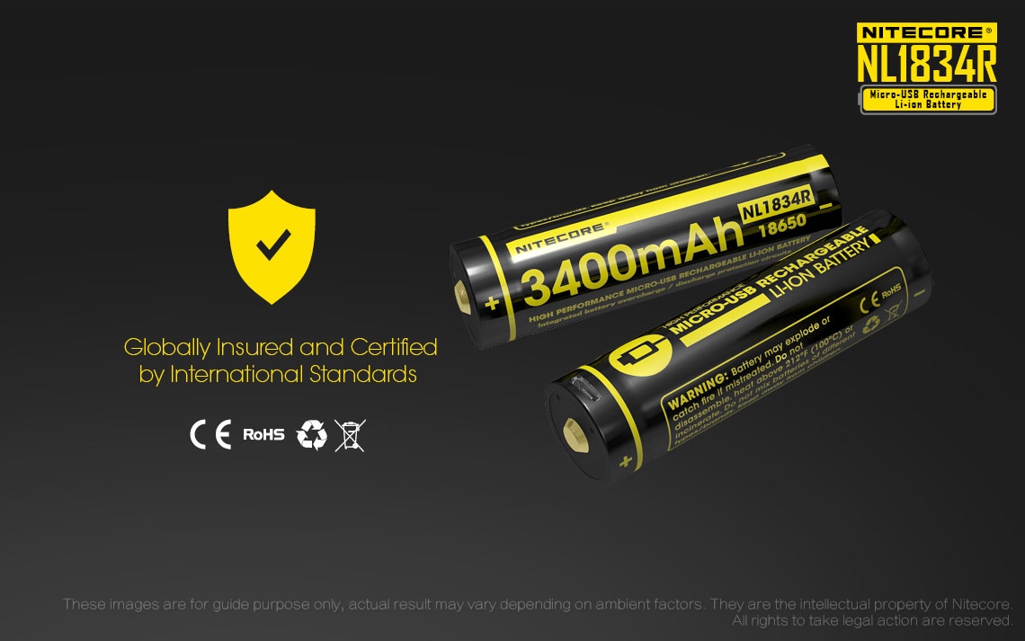 Akumulator Nitecore 18650 Micro USB NL1834R 3400mAh Akumulator o pojemności 3400 mAh z innowacyjną opcją ładowania przez port USB. Wystarczy podłączyć akumulator do kabla micro USB za pomocą wbudowanego portu. Wbudowane 2 diody LED (zielona i czerwona) informują użytkownika o poziomie naładowania akumulatora. Zapewnia ponad 500 cykli ładowania. Akumulator zastępuje dwie baterie CR123, ale - LifeGun.pl Akumulator Nitecore 18650 Micro USB NL1834R 3400mAh-12