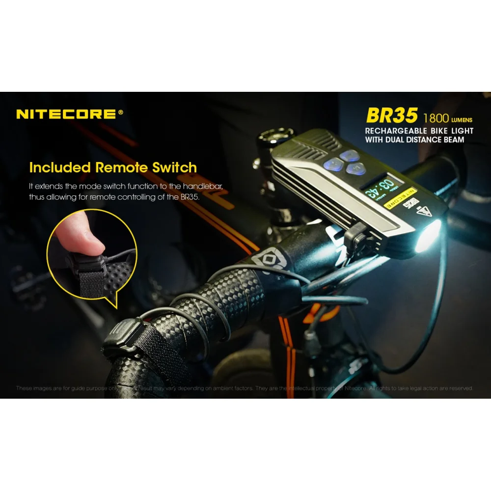 Latarka Rowerowa Nitecore BR35 1800 Lumenów 16 Latarka Rowerowa Nitecore BR35 1800 Lumenów