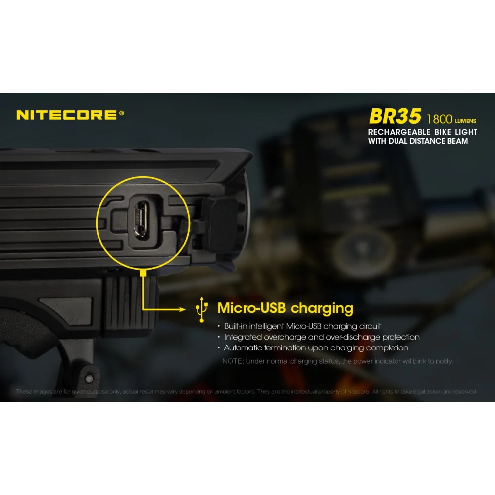 Latarka Rowerowa Nitecore BR35 1800 Lumenów 18 Latarka Rowerowa Nitecore BR35 1800 Lumenów